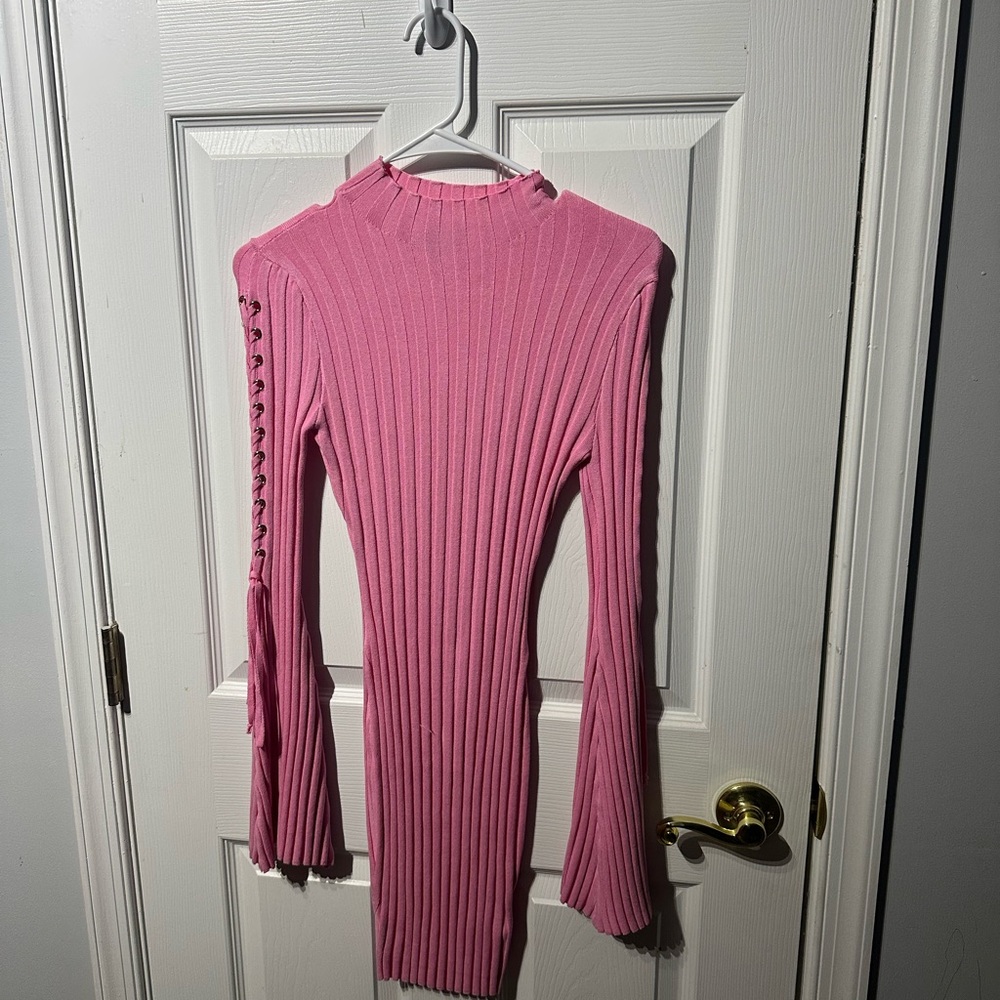Fashion Nova Pink Ribbed Dress